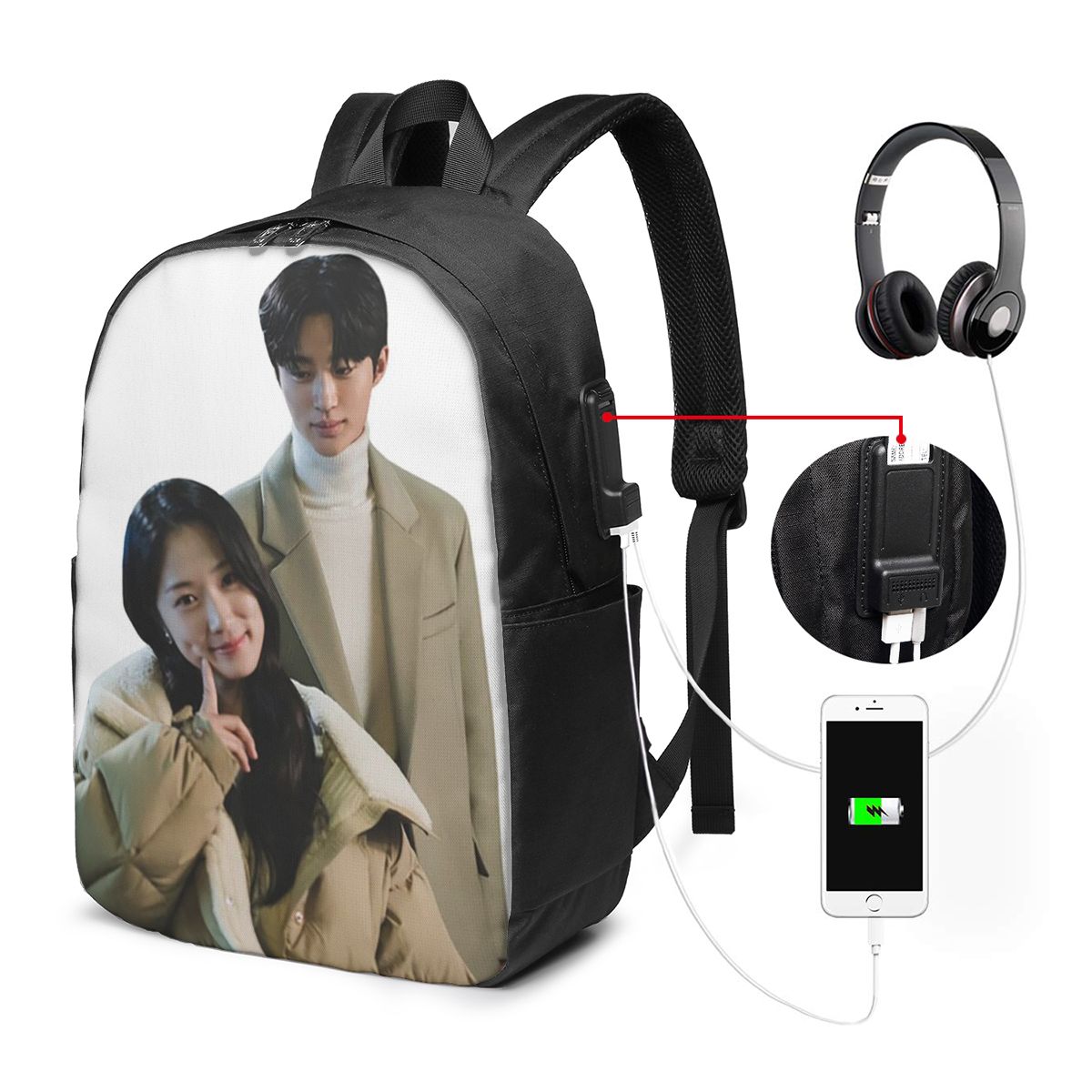 素敵なランナー Kdrama ファンアートバックパック旅行ノ - Womens Backpack のレビューと価格
