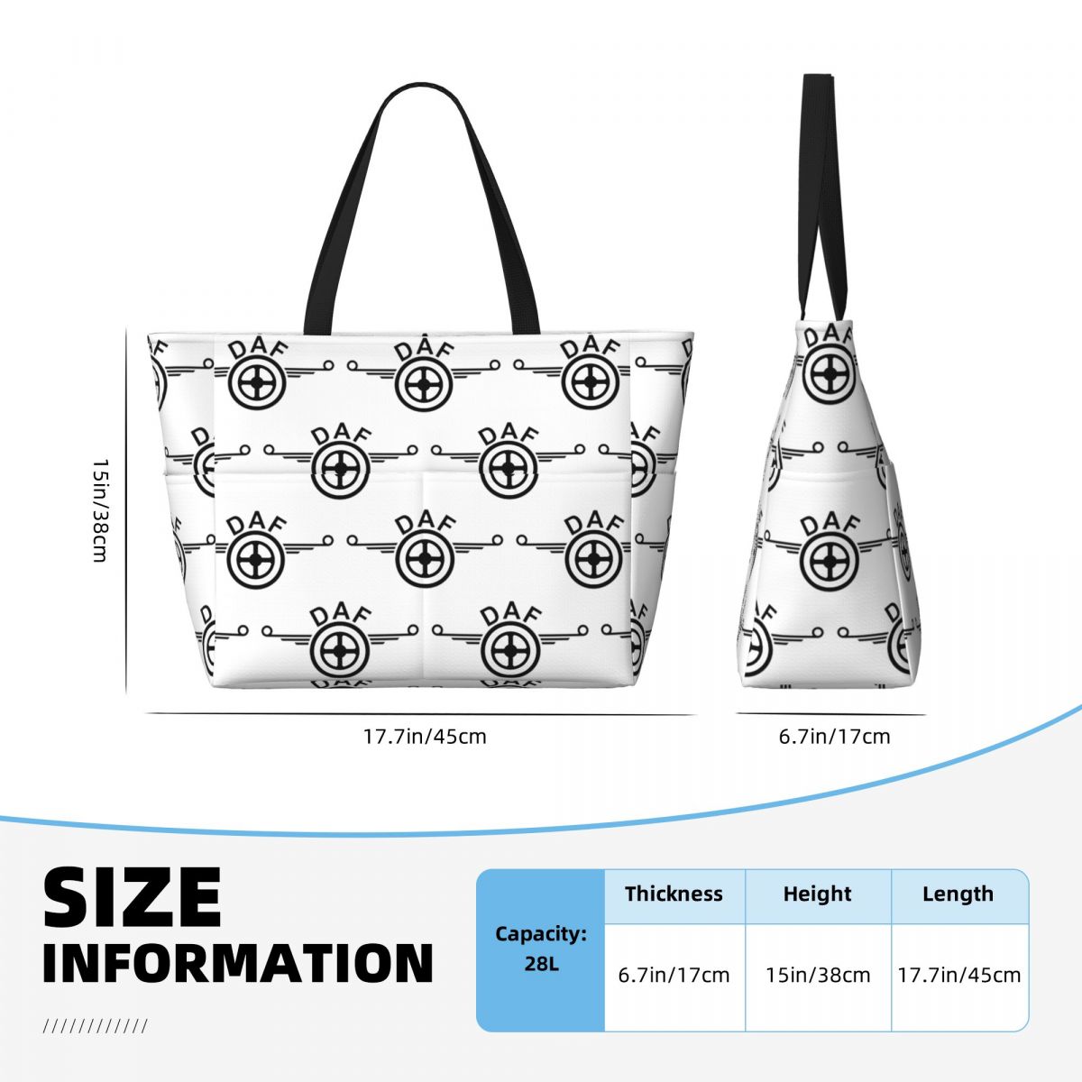 Daf トラックロゴベクターデザインビーチトートバッグスポー - Women Bags Vector のレビューと価格