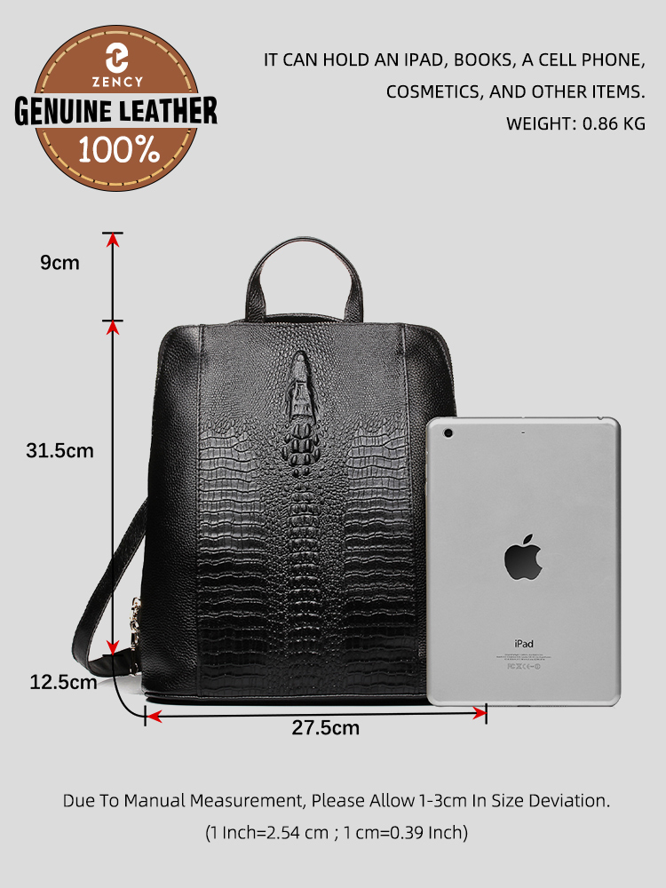 Zency レディース クロコダイルレザー バックパック 1 - Mini Backpack Women のレビューと価格